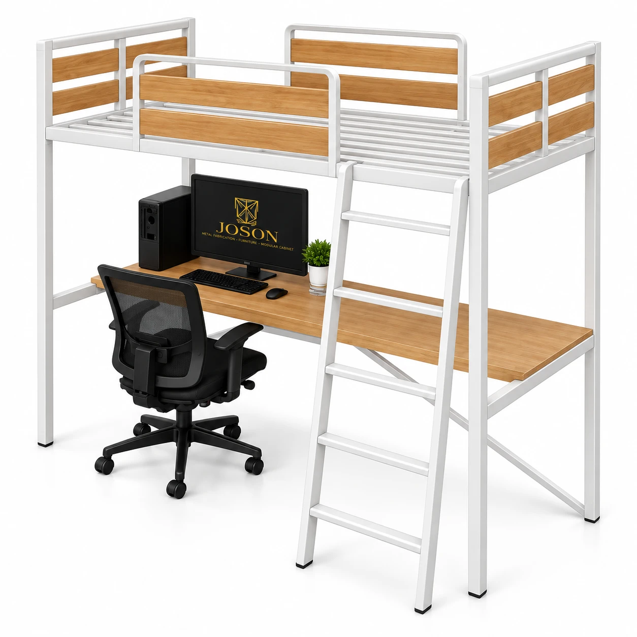 Study desk beneath the JOSON loft bed